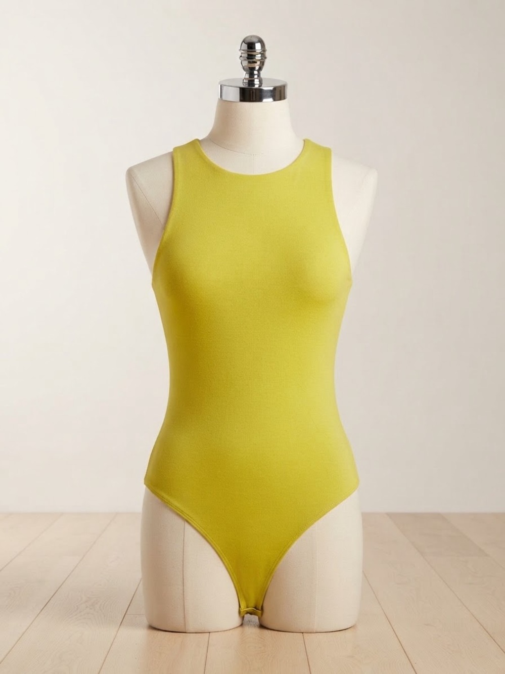 Express Yellow High-Neck One-Piece Swimsuit